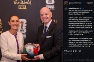 Infantino y Sheinbaum confirman confianza total hacia Mundial 2026