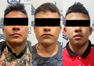 Capturan a 3 con arma de fuego y droga en Puebla capital