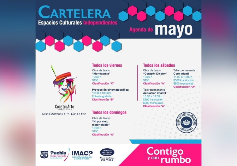 Presentan agenda cultural de fin de semana en Puebla capital