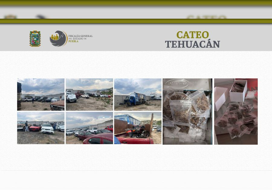 En Tehuacán la FGE aseguró droga y vehículos con reporte de robo