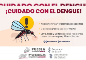 Puebla registra 27 nuevos casos de dengue: Salud