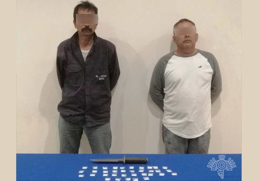 Policía Estatal detiene a dos presuntos narcomenudistas