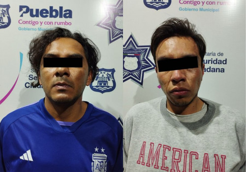 Capturan a 2 hombres por robo a camioneta de valores en Puebla capital