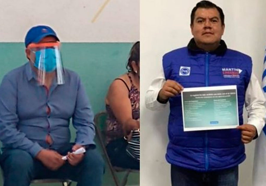 Candidato del PAN en Tlacotepec se vacuna por anticipado