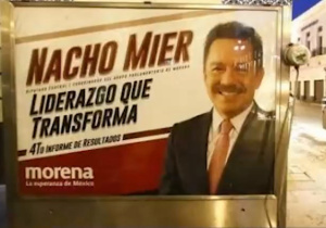 Sancionarán a empresa que instaló anuncios de Mier en Centro de Puebla