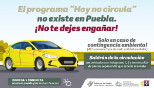 En Puebla no existe el programa Hoy No Circula