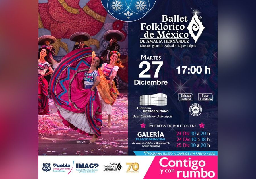 Invitan a cerrar el año con el Gran Ballet Folklórico de México