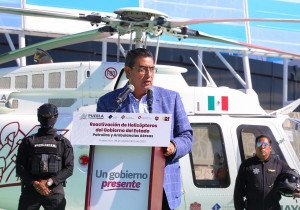 Reactiva Sergio Salomón tres helicópteros para otorgamiento de servicios de salud, seguridad y PC