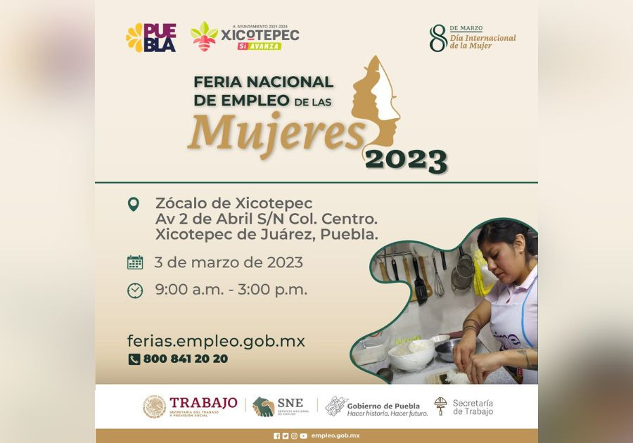 Desarrollarán Feria Nacional de Empleo de las Mujeres 2023 en Xicotepec