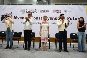 La Presidenta Sheinbaum entrega apoyos de Jóvenes Construyendo el Futuro en Ciudad Victoria