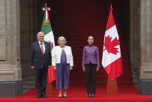 Recibe Claudia Sheinbaum a la gobernadora general de Canadá, Mary Simon, en Palacio Nacional