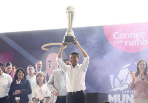 Comienza gira por Puebla capital el trofeo del Campeonato Mundial de Fútbol 7