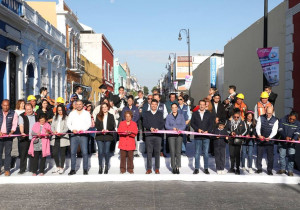Entrega Ayuntamiento de Puebla la rehabilitación de calles en Centro Histórico