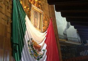Virgen de Guadalupe y bandera MX