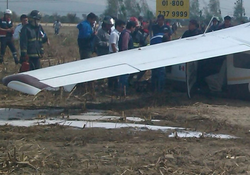 Se desploma avioneta en Huejotzingo; hay 2 heridos