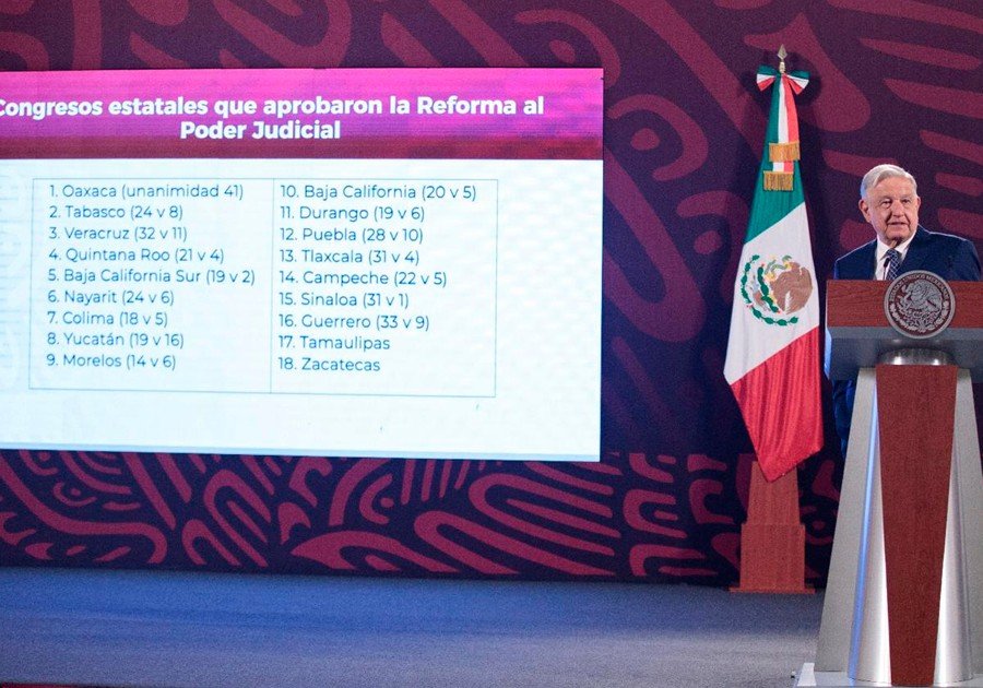 AMLO rechaza negociación con Yunes en reforma judicial; Oaxaca la aprueba primero   