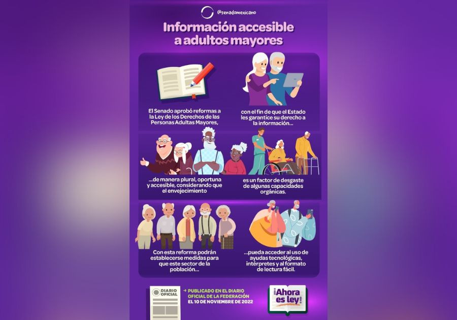 #Infografía I Exilio I ¿Cómo se garantiza el derecho a la información de los adultos mayores?