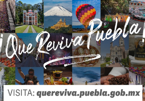 Cartel Qué reviva Puebla 