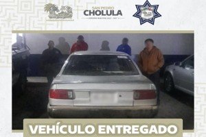 Operativos permanentes de la SSC Cholula permiten recuperar vehículo con reporte de robo