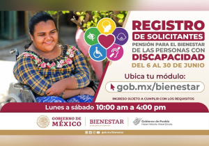 Arranca en Puebla registro para pensión de personas con discapacidad permanente