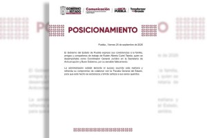 Lamenta gobierno del estado fallecimiento de Rubén Alberto Curiel Tejeda