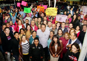 Cientos de poblanos se unen a Julio Huerta en apoyo a Sheinbaum