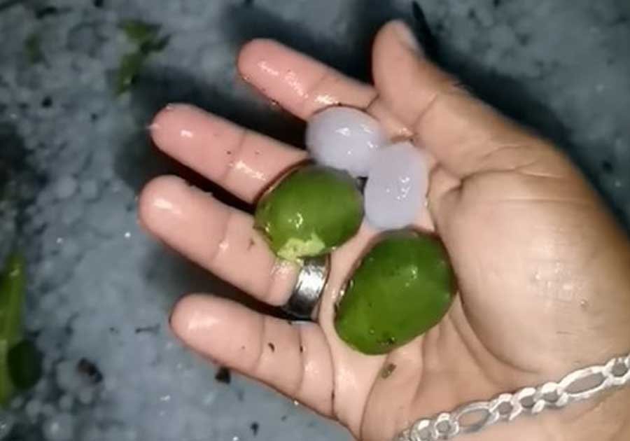 Caen granizos del tamaño de un limón