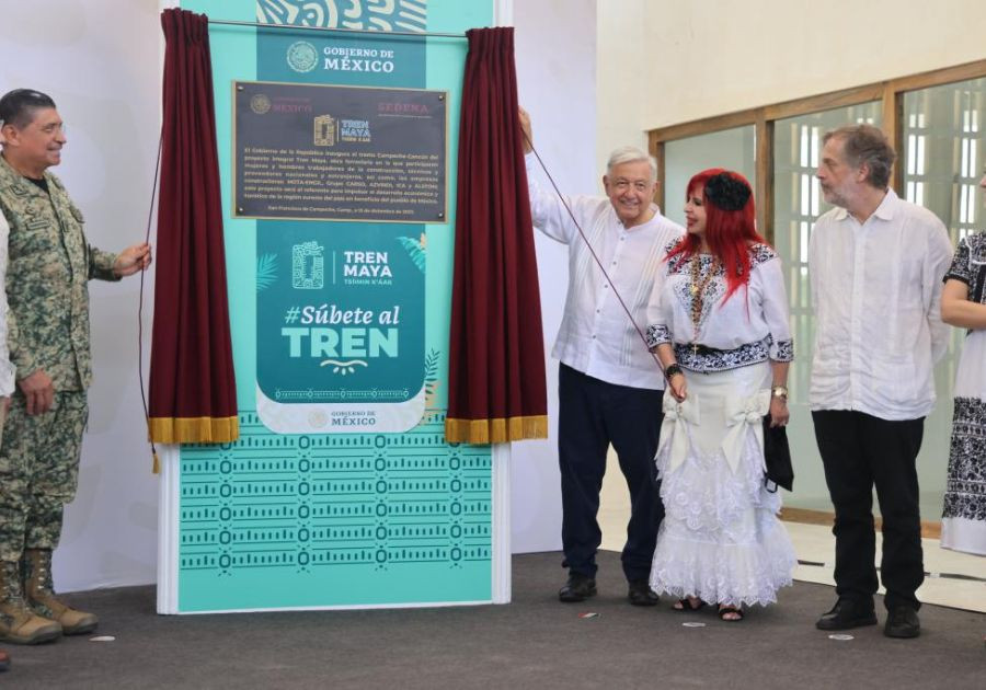 Reconoce Sergio Salomón a AMLO por inauguración de Tren Maya