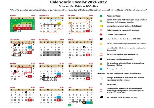 Publica SEP Calendario Escolar 2021-2022 para Educación Básica