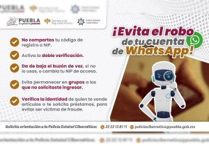 Alerta SSP sobre robo de cuentas en WhatsApp