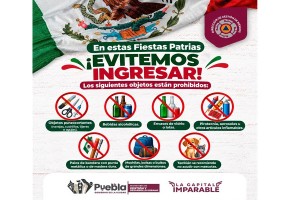 Informa gobierno de Pepe Chedraui sobre objetos restringidos para el Grito de Independencia en el Zócalo