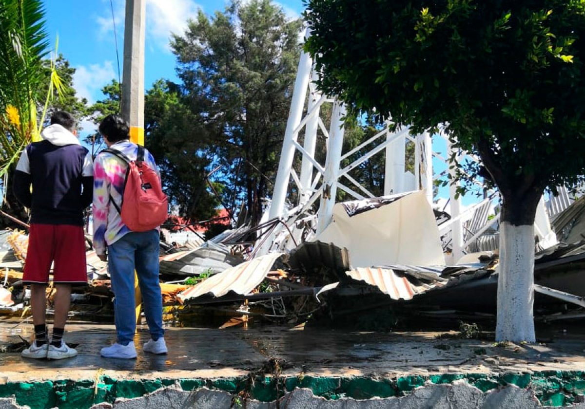 ¡agua Va Colapsa Tanque Elevado De Agua En Texmelucan Reportan Dos Muertos