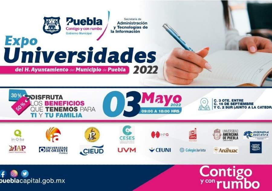 Invita Ayuntamiento de Puebla a Expo Universidades 2022