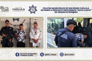 Policías municipales de San Pedro Cholula detienen a presunto prestamista “gota a gota” de origen extranjero