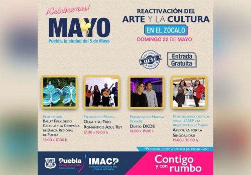 Publican actividades culturales para fin de semana en Puebla capital