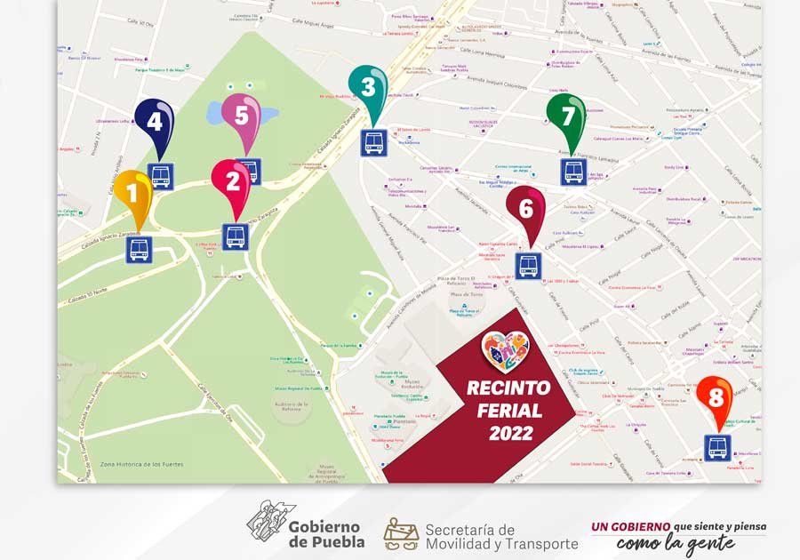 Continúan recorridos de taxi y transporte público en la Feria de Puebla 2022: SMT