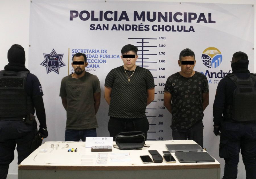 Asegura policía de San Andrés Cholula a 3 integrantes de “Los Santos”
