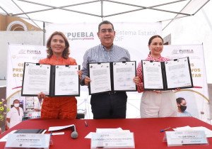 Firman Sergio Salomón y Gaby Bonilla convenio para instar Centro Preventivo de Bienestar