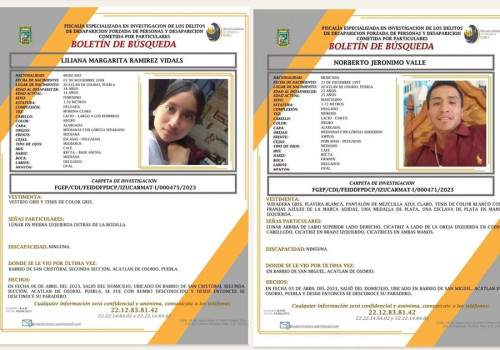 Reportan dos casos de desaparición en Acatlán de Osorio