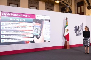 Nueva ley de economía digital ayudará a la seguridad, la eficiencia y a la formalización de comercios y productos, destaca Sheinbaum