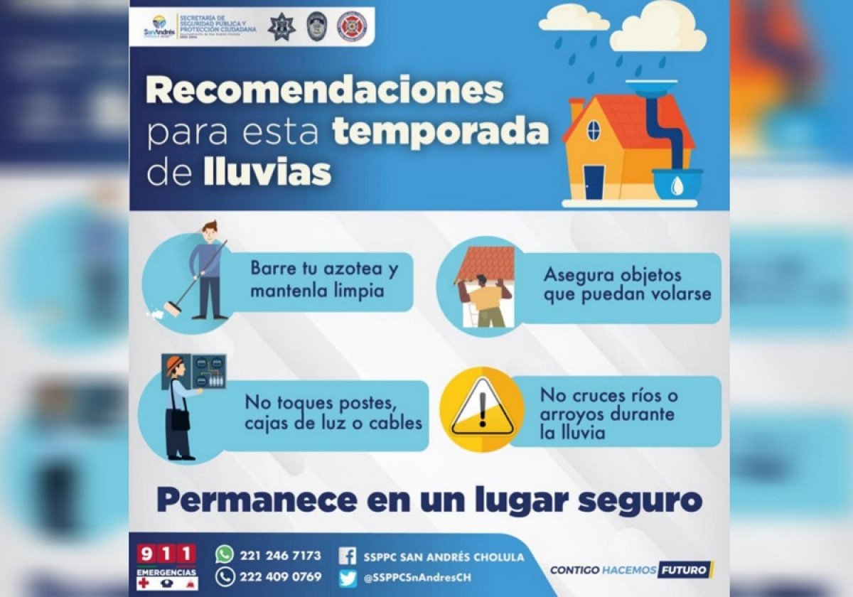 Emite Protección Civil De San Andrés Cholula Recomendaciones Por