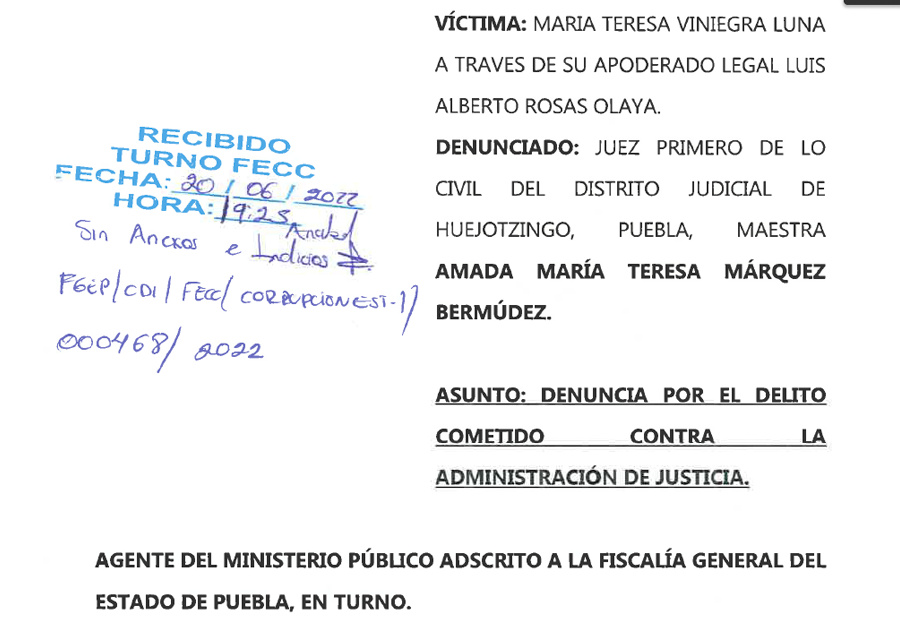 Denuncian a jueza de Huejotzingo por fallo cuestionado