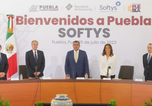 Albergará Puebla centro corporativo de empresa SOFTYS; es reflejo de la gobernabilidad de Puebla: Sergio Salomón