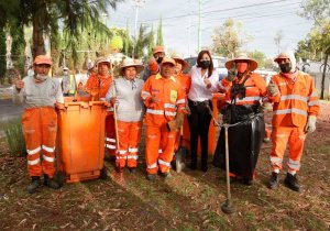 Limpia Ayuntamiento de Puebla vialidades en la entrada de La Margarita