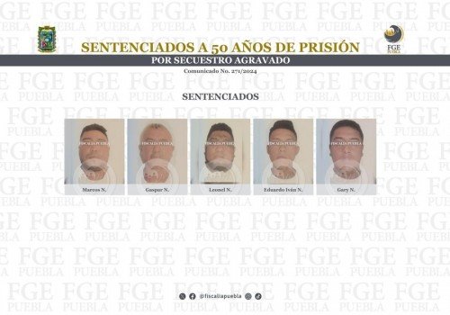 Sentenciados a 50 años de prisión por secuestro agravado