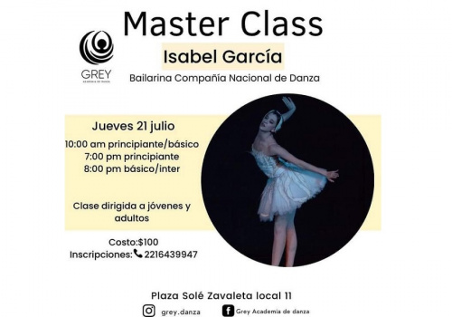 La gran bailarina Isabel García impartirá Master Class en Grey Academia de Danza