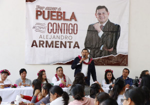 Por Amor a Puebla, justicia social para los pueblos originarios refrenda el senador Armenta