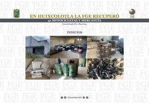 Recupera FGE 41 motocicletas y mercancía robada en Huixcolotla
