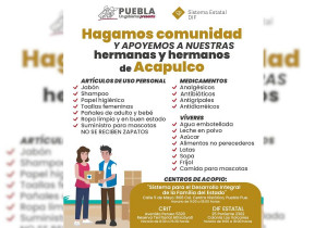Instala SEDIF centros de acopio para ayudar a Acapulco