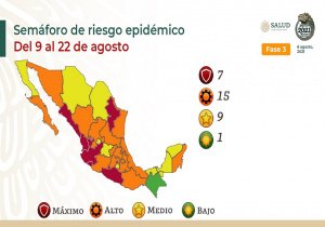 Sube riesgo COVID de Puebla a naranja en semáforo nacional